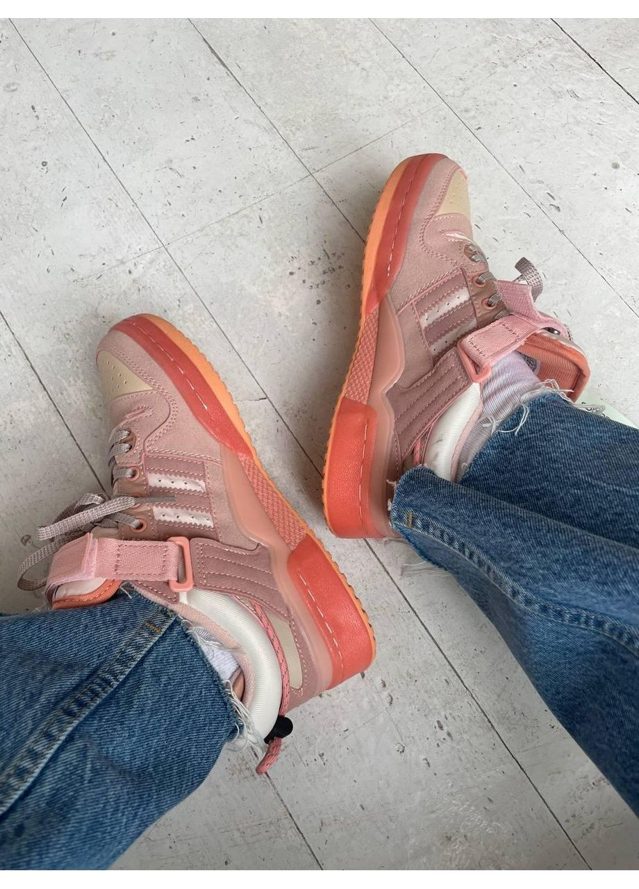 Помаранчеві Осінні кросівки чоловічі adidas forum low x bad bunny easter egg адідас форум No Brand