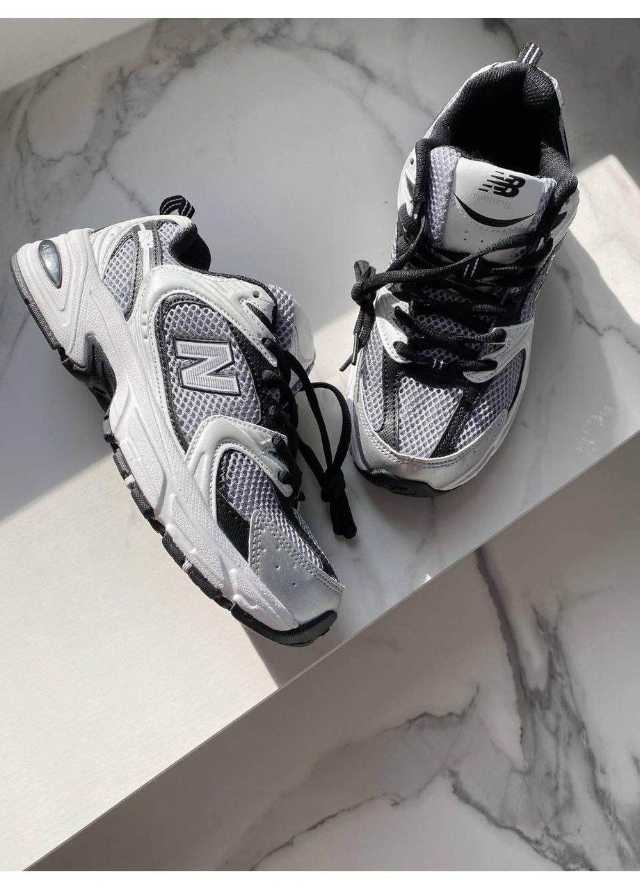 Черные демисезонные кроссовки мужские new balance 530 white black premium нью беланс 530 No Brand