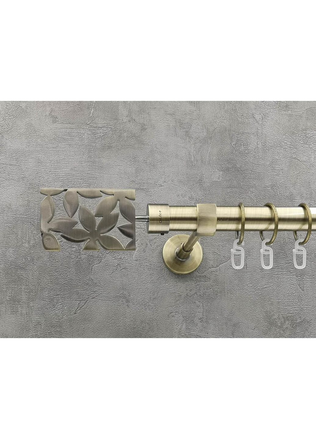 Карниз Делія гладка штанга одинарний модерн 25 мм 240 см Антик Quadrum (352778005)