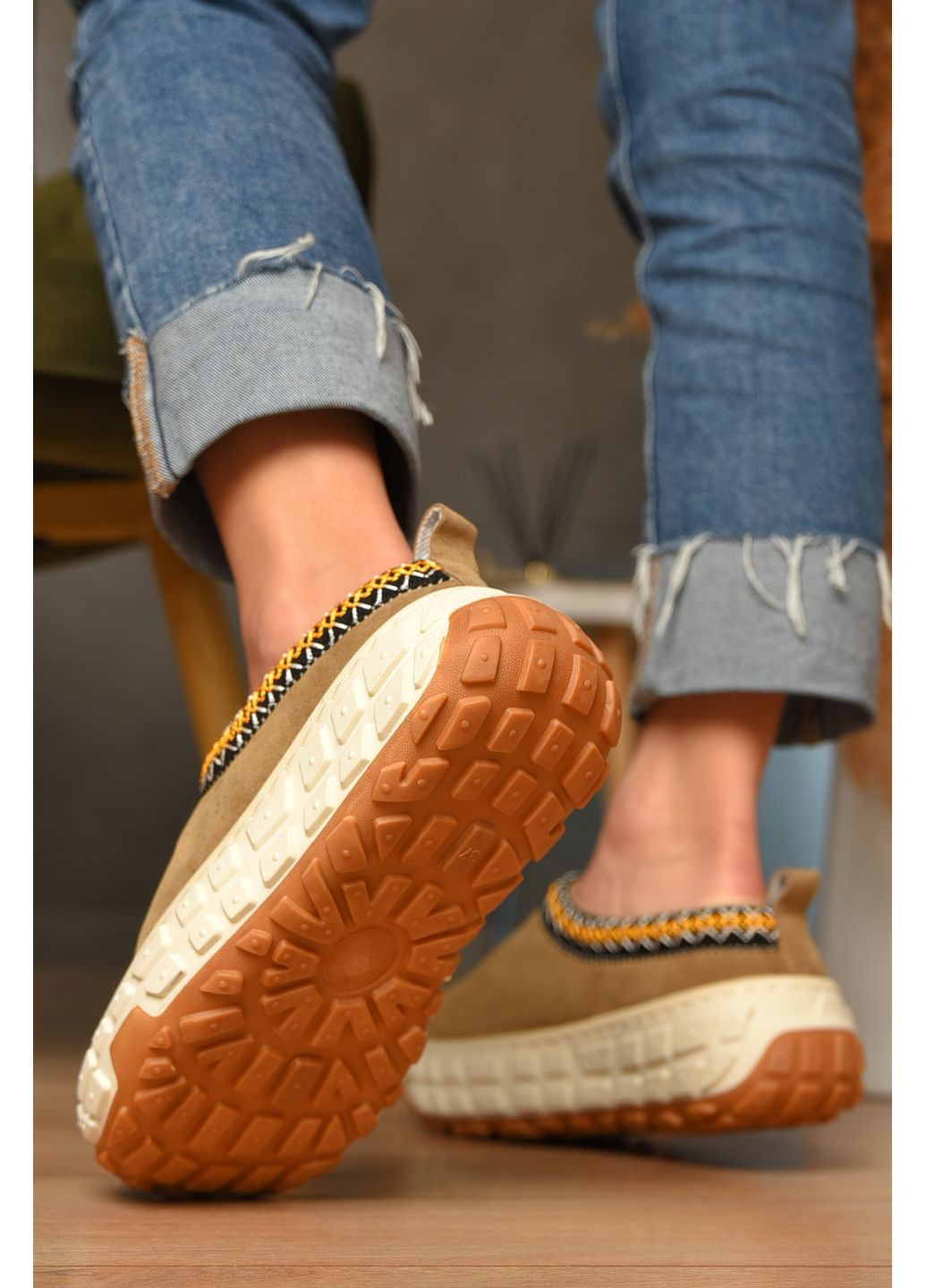 Угги женские на меху бежевого цвета Let's Shop (365310269)