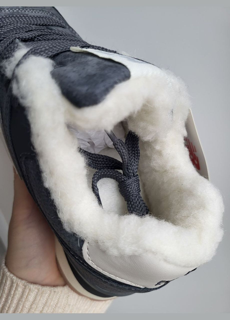 Кросівки зимові жіночі New Balance 574 winter gray white fur | Нью Беланс 574 сірі білі з хутром No Brand сірі зими (308360689)