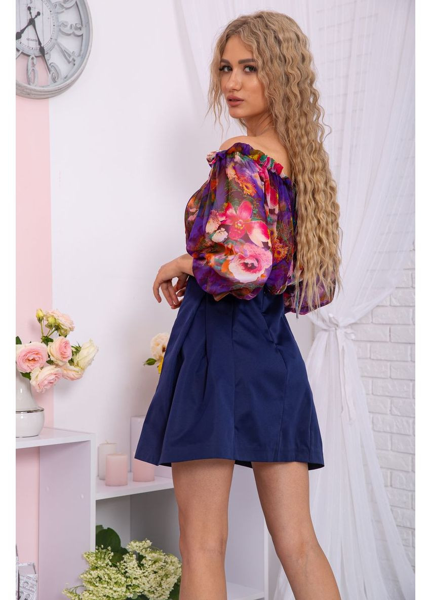 Темно-синя міні-сукня з квітковим принтом, темно-синього кольору, 167r306-10 Ager