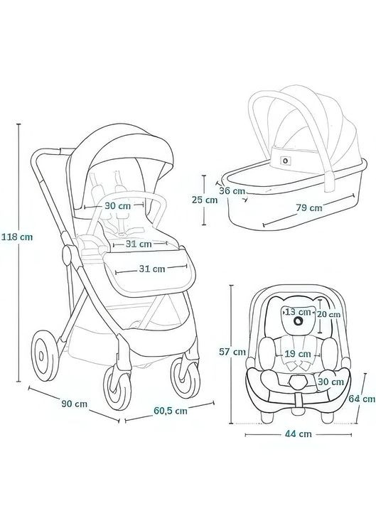 Универсальна коляска 3 в 1 Amber Plus Beige Sand () Lionelo LO-AMBER PLUS 3IN1 BEIGE SAND (341248415)