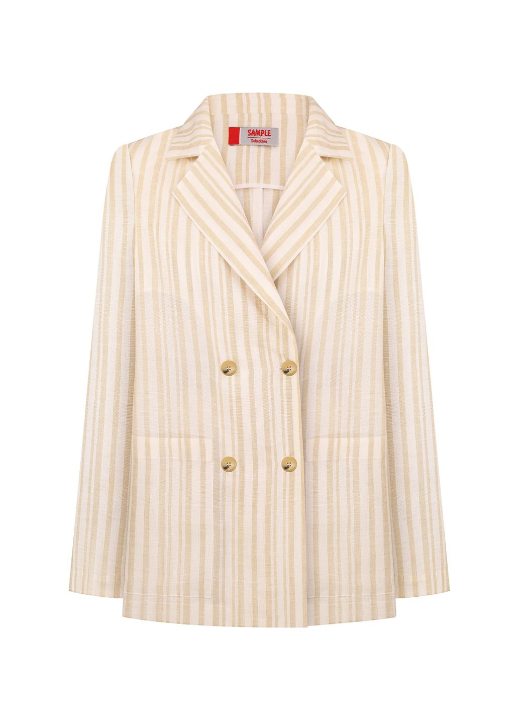 ОВЕРСАЙЗ ЛЛЯНИЙ ЖАКЕТ В МОРСЬКОМУ СТИЛІ В БЕЖЕВУ СМУЖКУ ОЛДРІДЖ Dolcedonna (340114166)