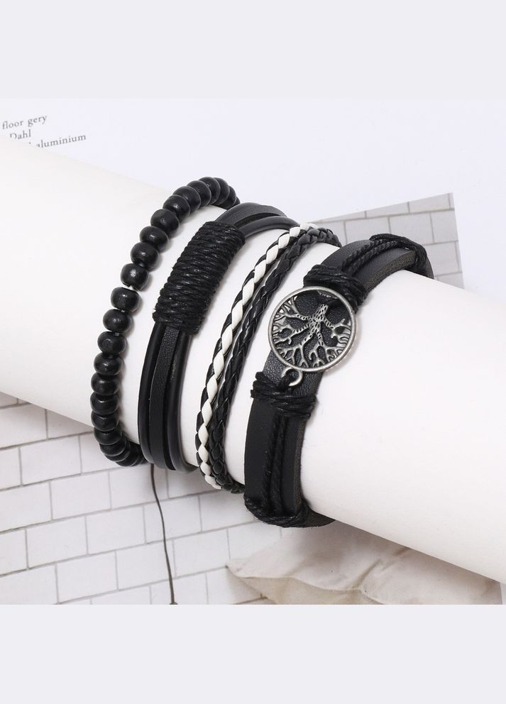 Регульований комплект браслетів чоловічих на руку з амулетом дерево життя, чоловічий браслет на руку No Brand (313100264)