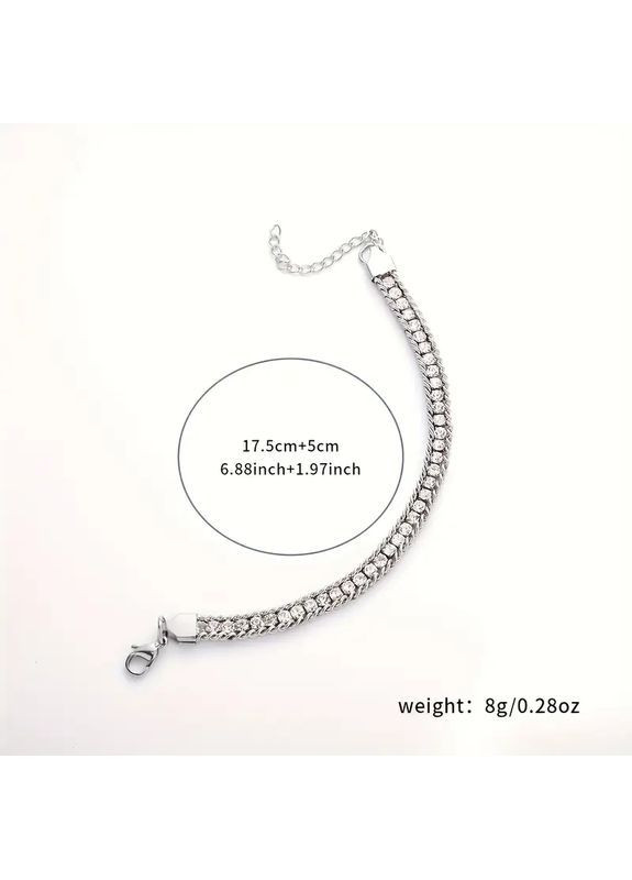 Браслет со стразами нержавеющая сталь No Brand із стразами (365268087)