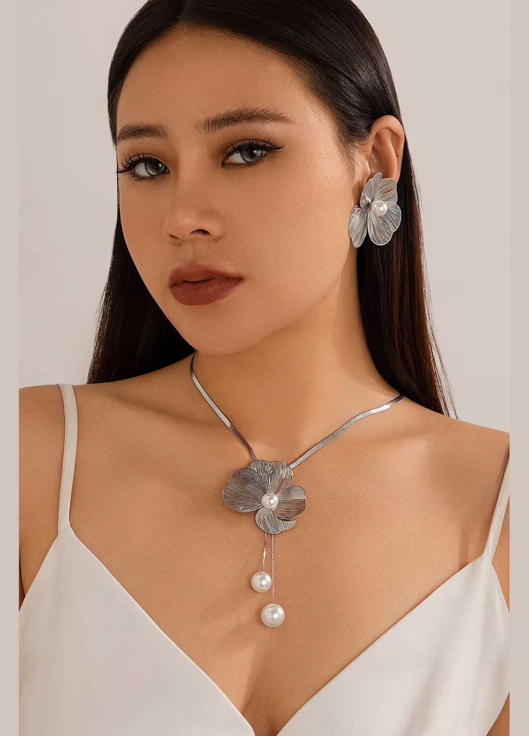 Набір ланцюжок і сережки "Floral overflows" Анна Ясеницька (336213089)