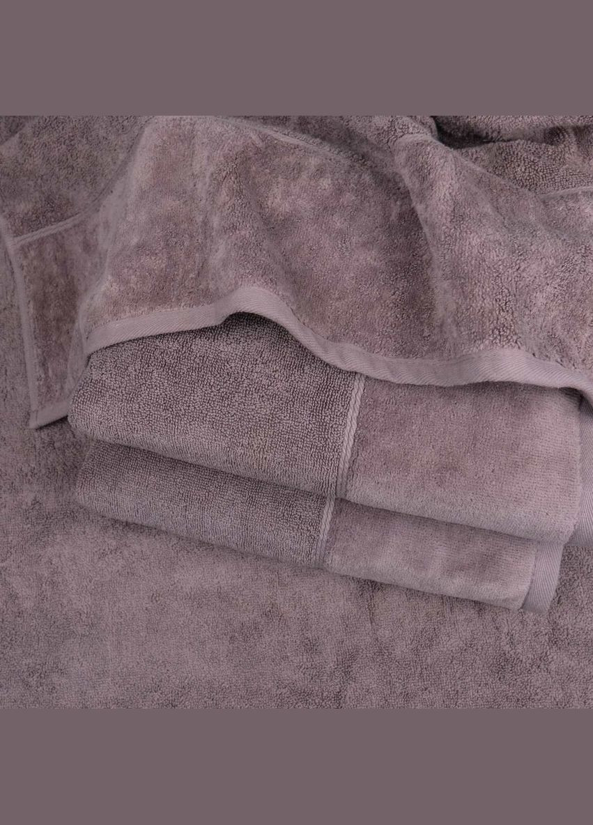GM Textile банное полотенце махра/велюр 70x140см премиум качества milado 550г/м2 (пепельный) комбинированный производство - Узбекистан