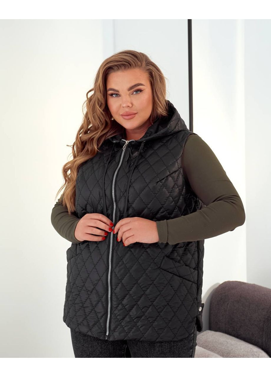 Жилет женский стёганый с капюшоном No Brand (361221231)