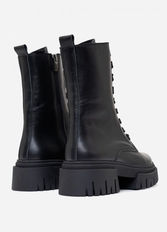 Високі чорні черевики на байку зі шнурівкою ISSA PLUS (280939544)
