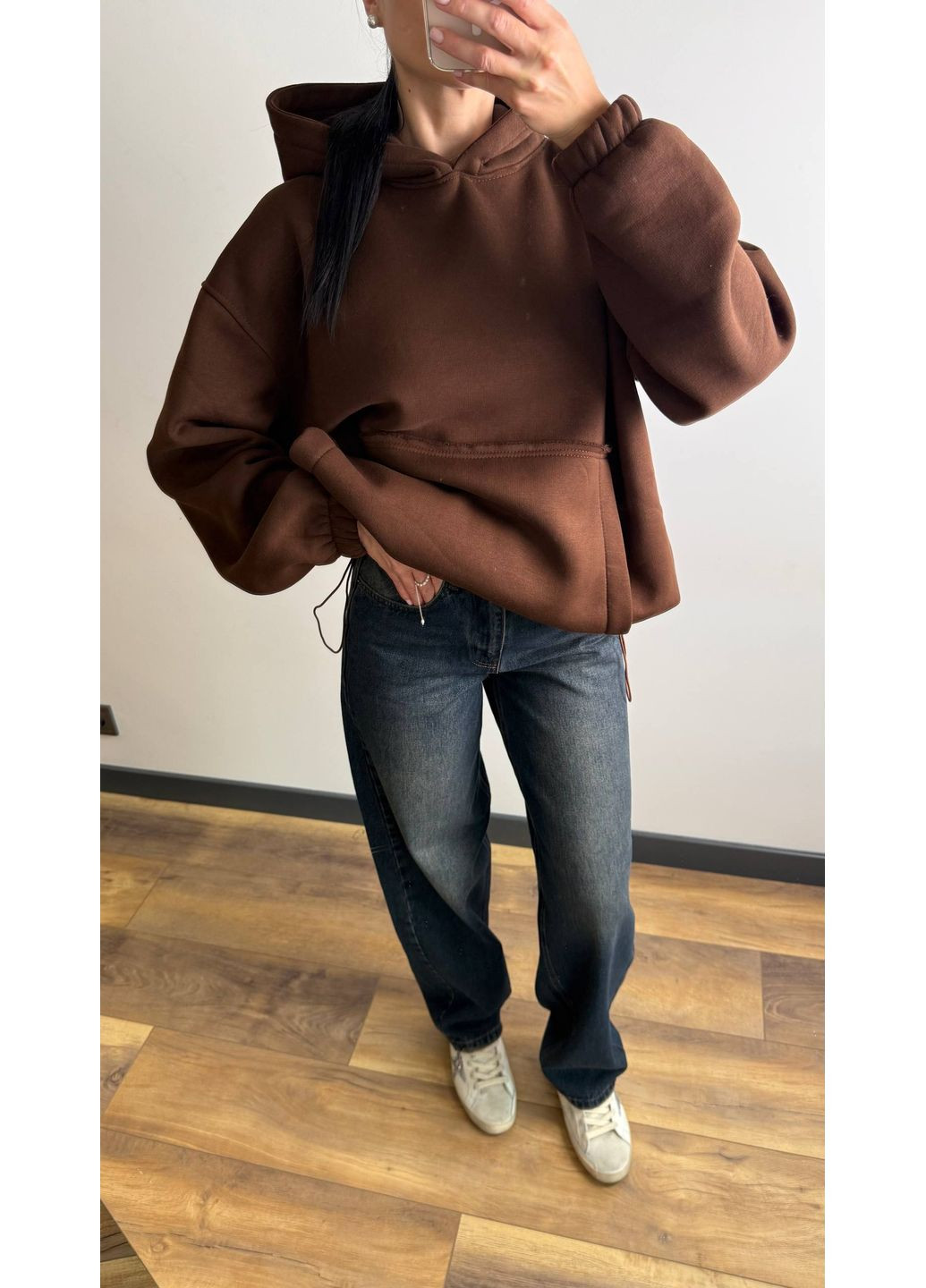 Обʼємне базове худі oversize ЗАМІРИ В ОПИСІ GD/GL Модний простір (366438241)