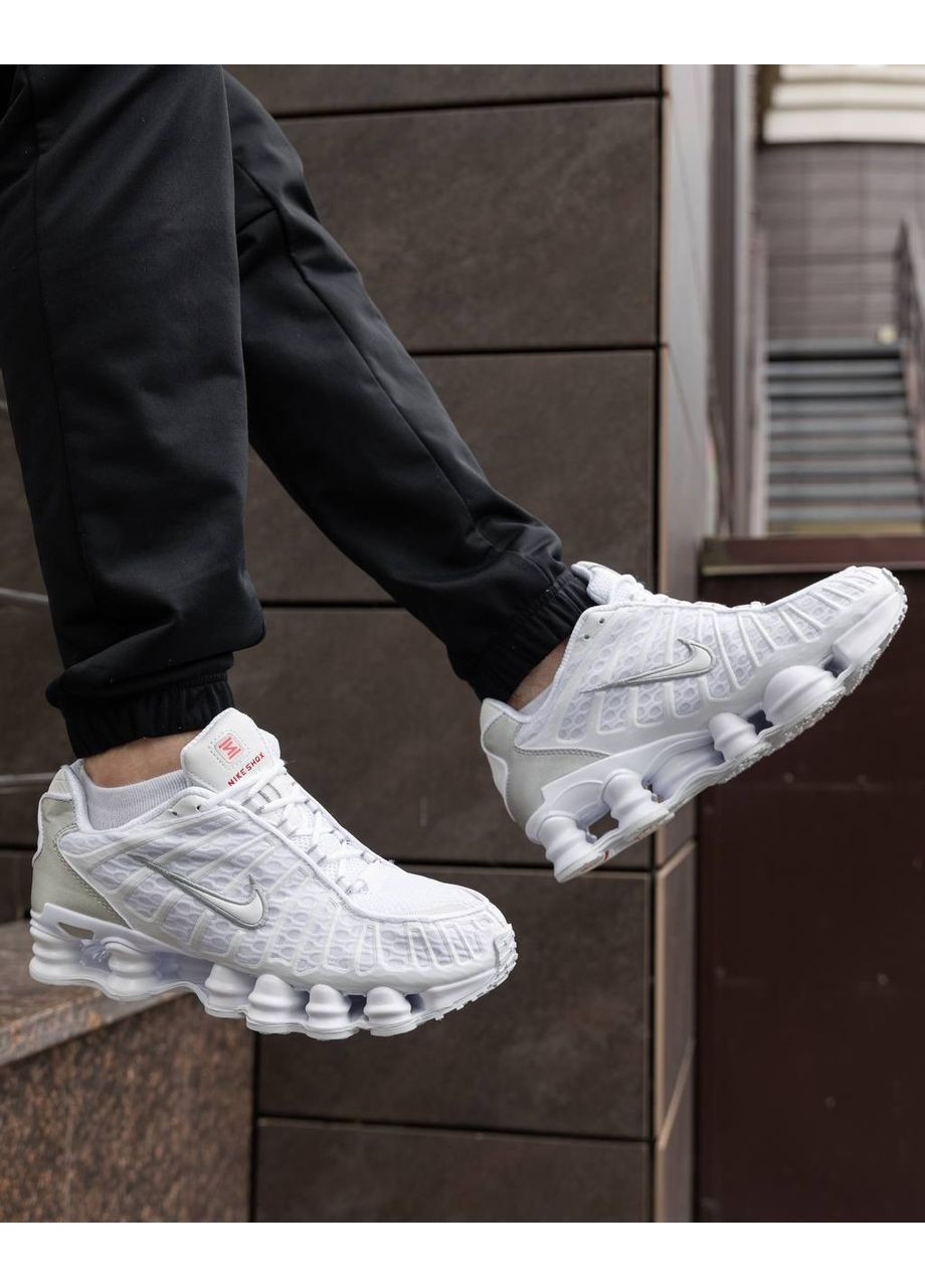 Белые всесезонные nike shox tl white (копия) No Brand
