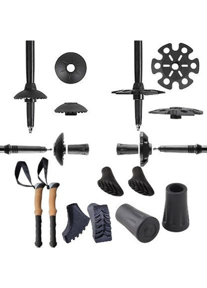 Трекинговые палки 9110 Friluftsliv Black/White 80-135 см (пара) + 2-я пара сапог + чехол PowerPlay (320676475)