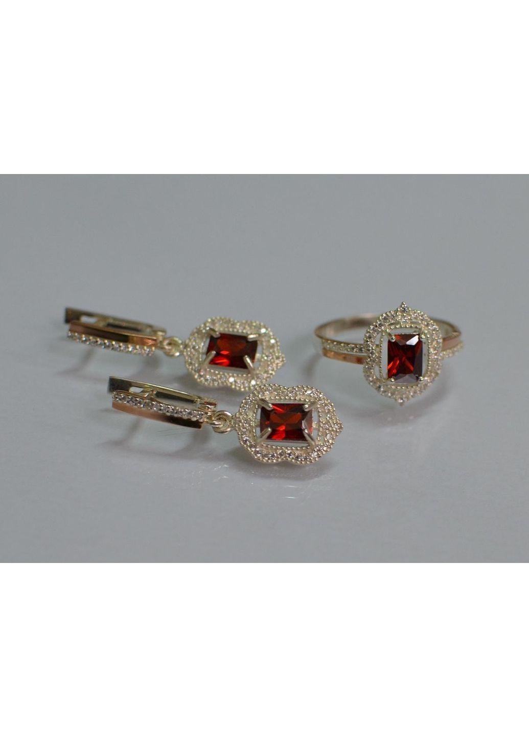 Срібний набір з золотими пластинами Silver Style (367112668)