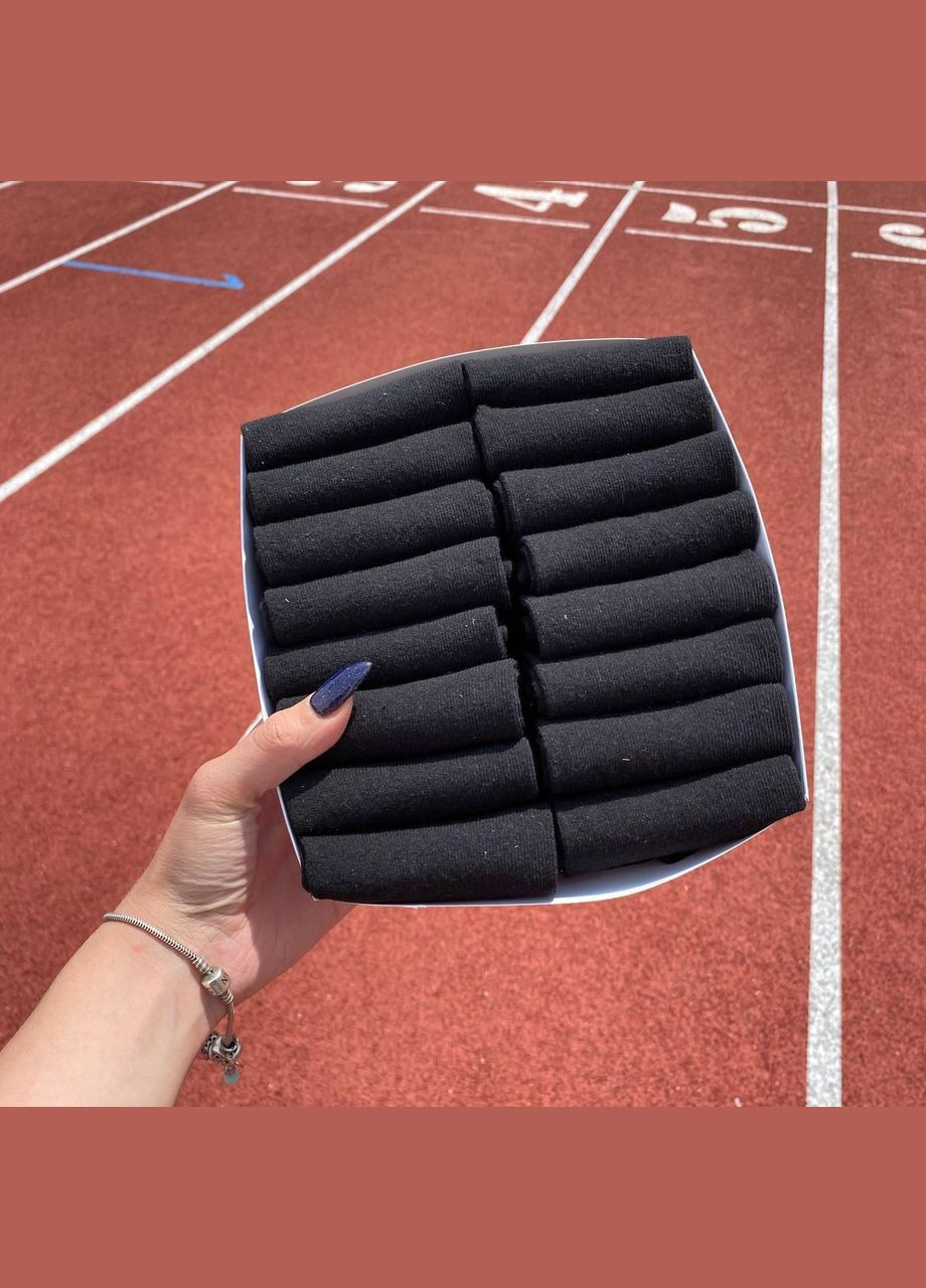 Чёрные набор женских коротких носков на 16 пар 36-40 г. в коробке с лентой лето черные. Vakko (307715015)