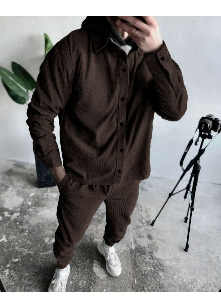 Темно-коричневый зимний мужской костюм Garna