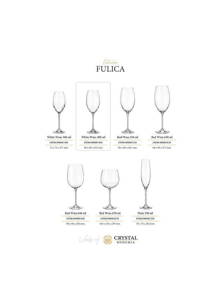 Бокал для вина 400 мл Fulica 1SF86/00000/400 Bohemia (282720679)