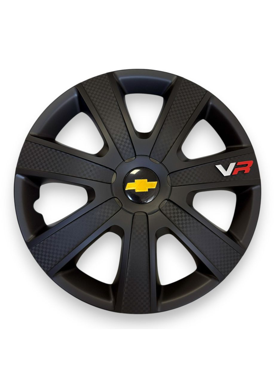 Колпаки на колеса VR Carbon black R16 с логотипом Chevrolet колпаки на диски ВР Карбон Блэк Р16 с логотипом Шевроле No Brand (364464076)