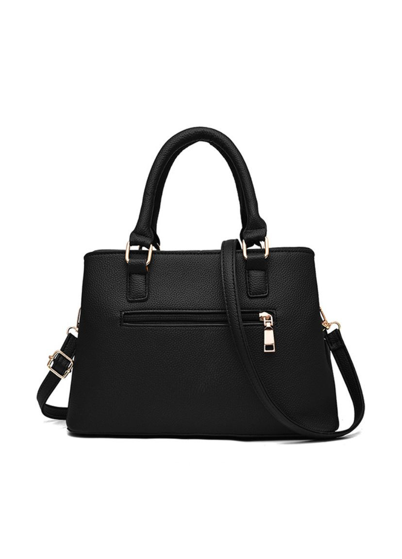 Стильна сумка на плече еко-шкіра чорна класична повсякденна сумочка з брелком ProDobro (363221149)