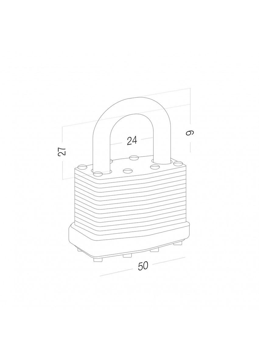 Комплект подвесных замков ламинированная сталь 3 шт. (HR3LS-50E) Horst (301084586)