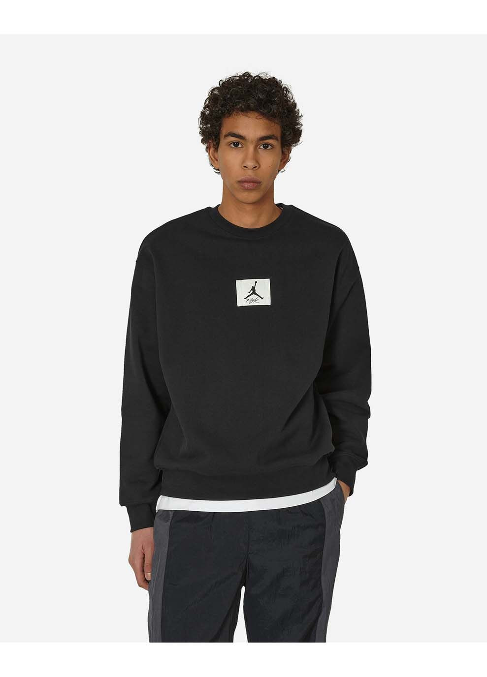 Черный мужской свитшот esstmt flc crew черный Jordan (367591159)
