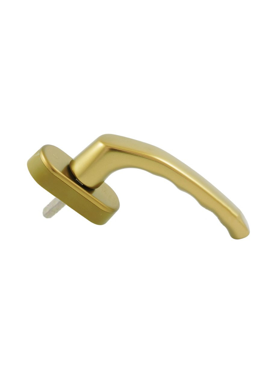 Ручка противовзломная оконная Stuttgart Secustik золотистого цвета для ПВХ окон и дверей (2323) Hoppe (317755209)