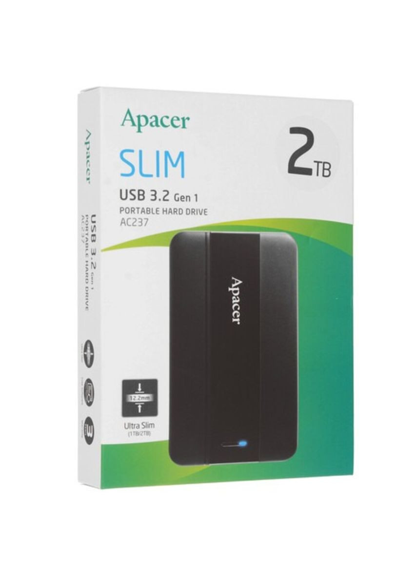 Зовнішній жорсткий диск PHD External 2.5'' USB 3.2 Gen. 1 2Tb Back (color box) Apacer AC237 (349826598)