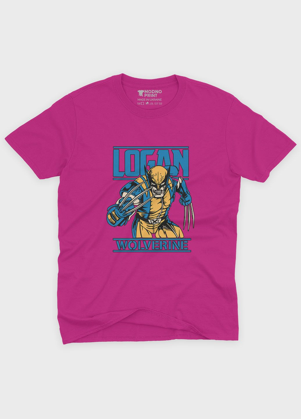 Розовая демисезонная футболка для мальчика с принтом супергероя - росомаха (ts001-1-fuxj-006-021-004-b) Modno