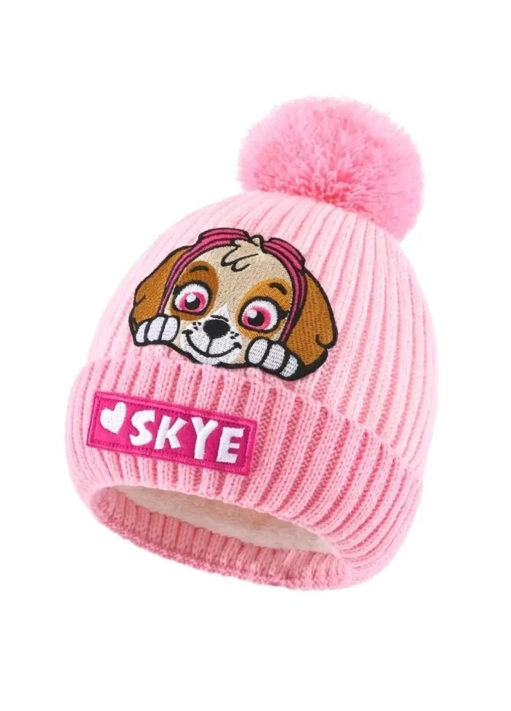 Зимняя детская шапка для детей мальчиков девочек с акрилом мехом щенячий патруль 20х18 см (476385-Prob) Скай розовая Unbranded (280897925)