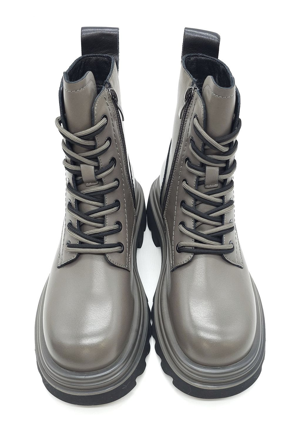 Осенние женские ботинки серые кожаные l-13-8 23 см (р) Lonza