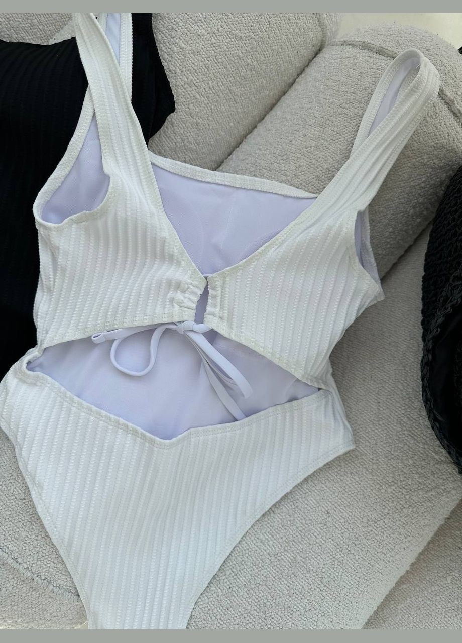 Білий літній купальник жіночий суцільний суцільний No Brand