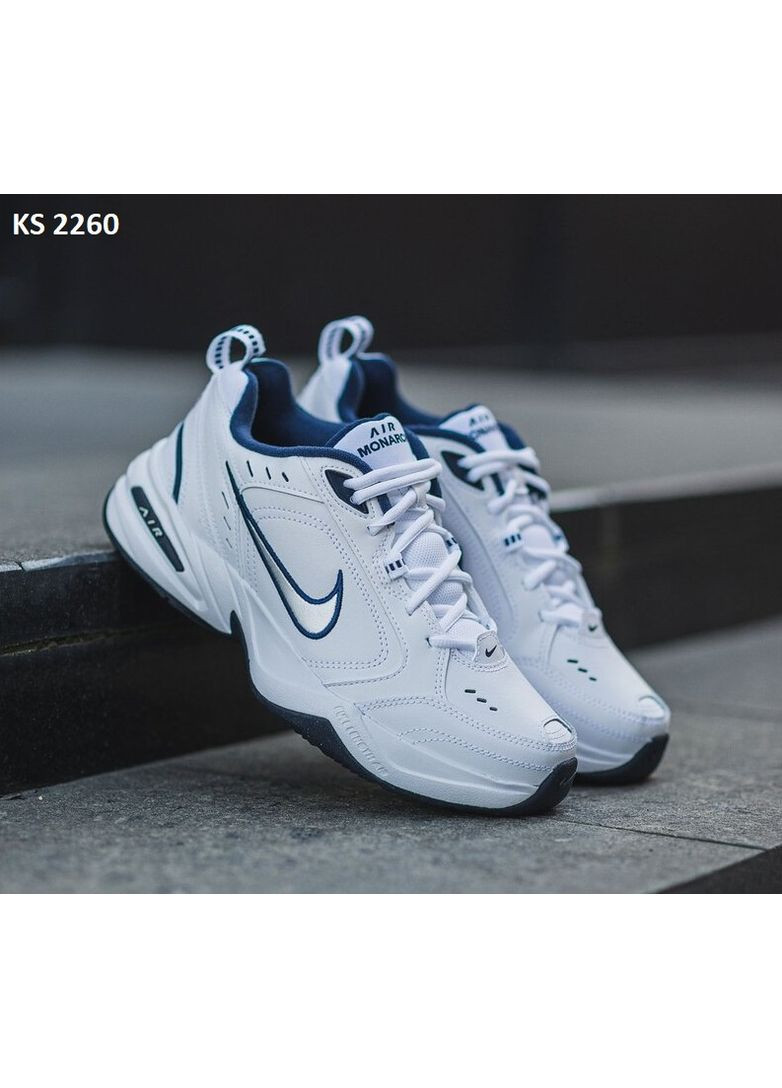 Белые демисезонные кроссовки мужские nike air monarch iv white найк аир монарх No Brand