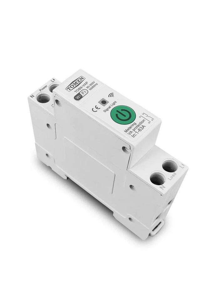 Умный WIFI автоматический выключатель TOB9-VAP 1-63А с мониторингом напряжения и силы тока Tomzn (367954144)