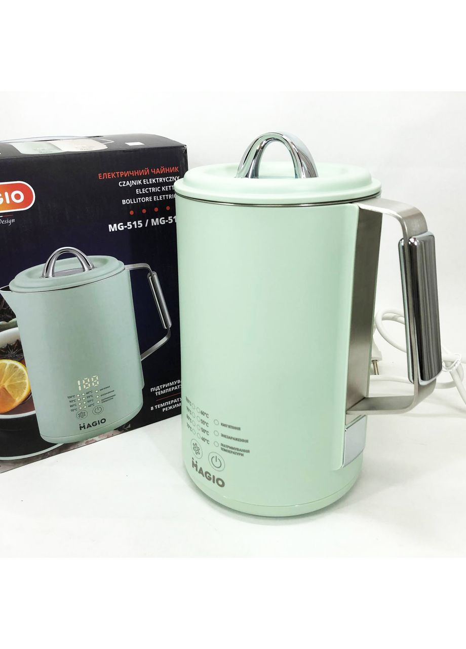 Электрочайник MG-515, 1.5 л, 1500 Вт, с двойными стенками и регулировкой температуры. Magio (361666981)