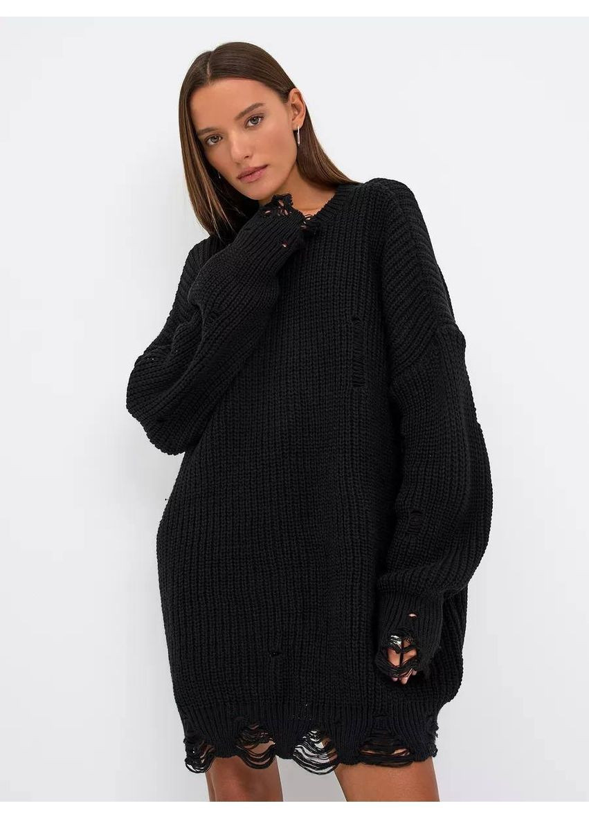 Черное вязаный свитер турция Osoblyva