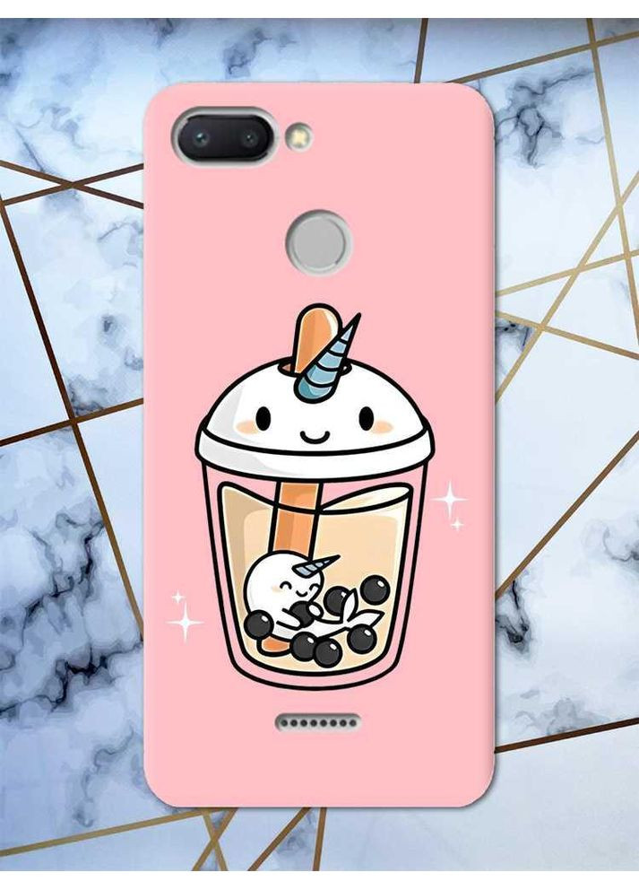 Матовый чехол на Xiaomi Redmi 6 дизайн Коктейль Единорог принт 96 Creative (359493740)