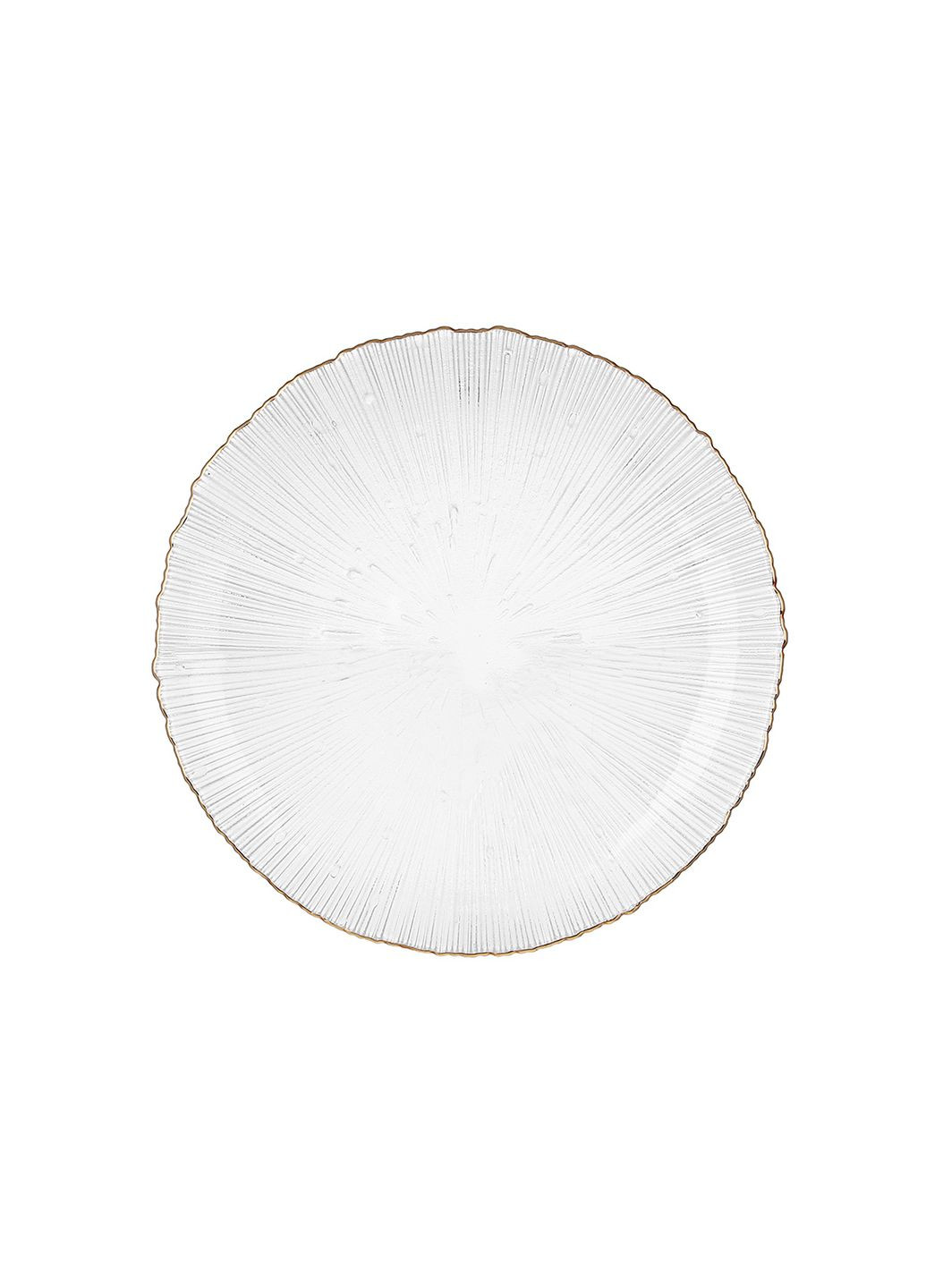 Тарілка скляна D32.5см, колір - прозорий із золотим обідком BonaDi (296555165)