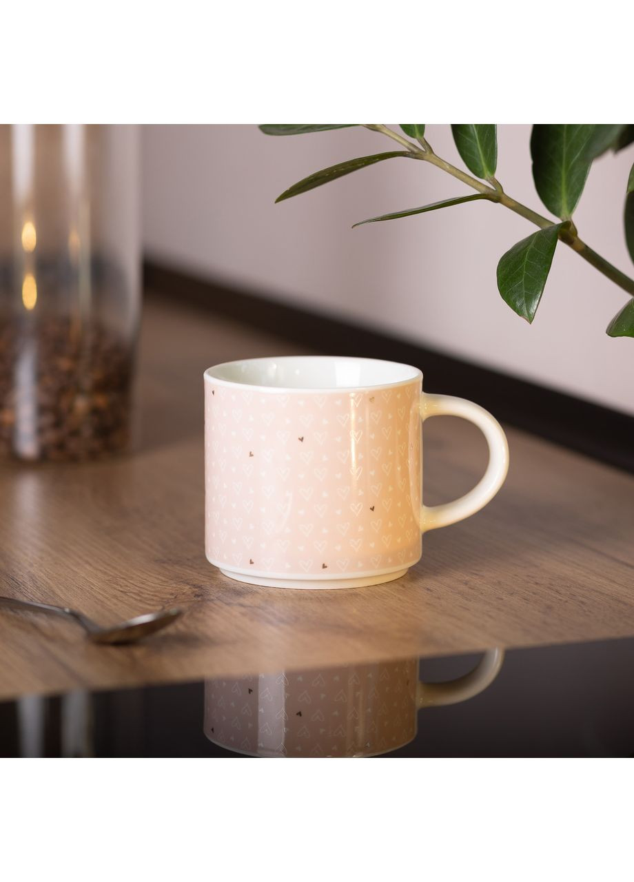 Кружка порцелянова 350 (мл) для кави та чаю Рожева RX-N240126P Liling Rongxiang Ceramic (370974329)