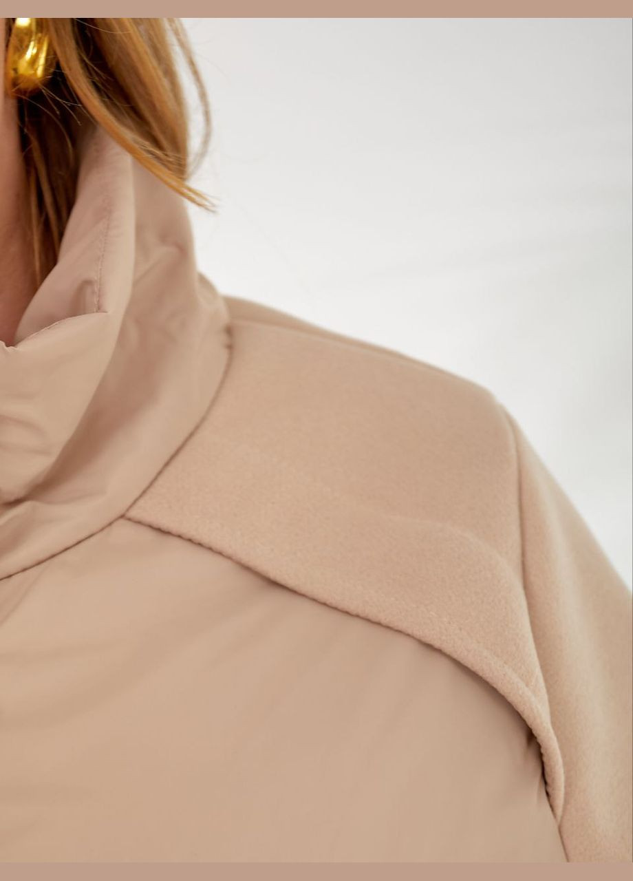 Бежева демісезонна жіноча весняна куртка коротка No Brand