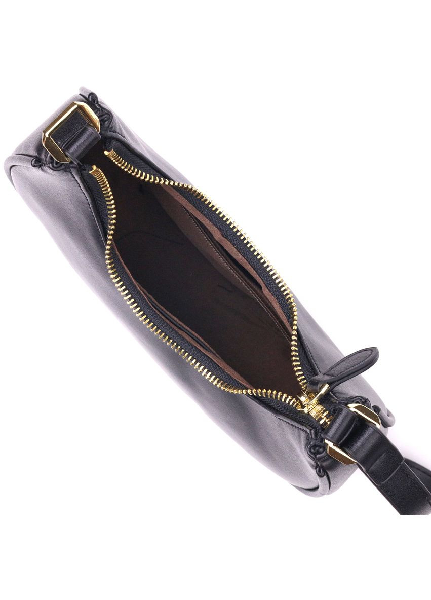 Сумка жіноча через плече шкіра хобо гладка 21288 Чорний Vintage (302008035)