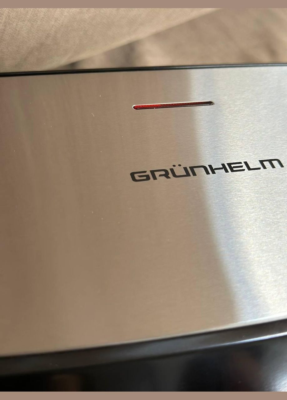 Прижимной контактный домашний электрический гриль G753 с антипригарным покрытием 750Вт Серый Grunhelm (302659768)