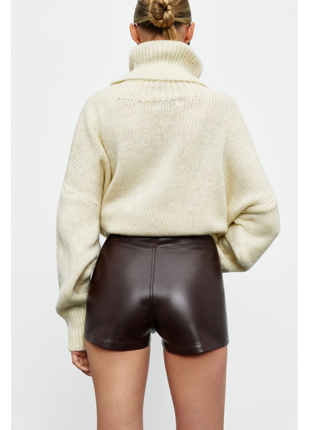 Шорти з екошкіри 872-1 Papaya (363173435)