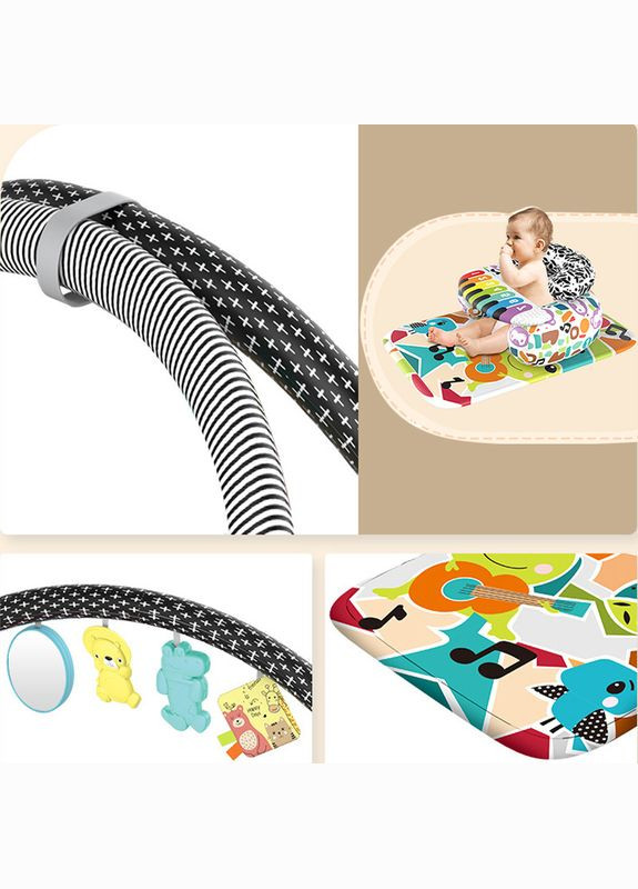Детский развивающий интерактивный коврик SDZ-1817 Elephant Black музыкальный для младенцев 9шт YRB (352012500)