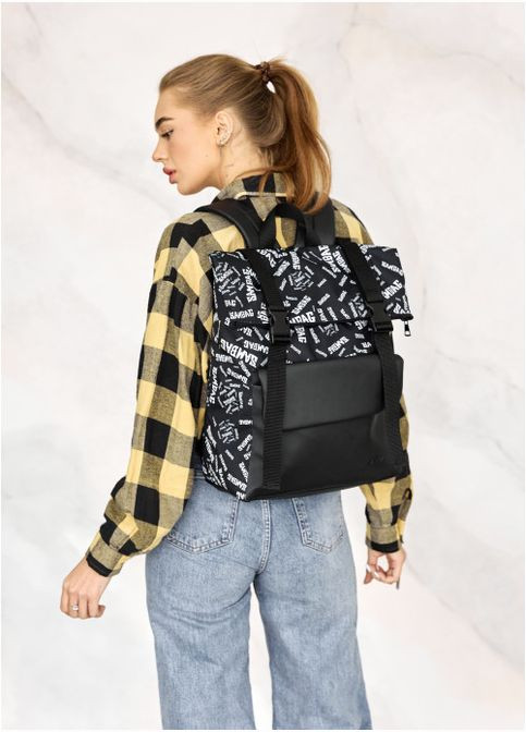 Рюкзак ролл унисекс RollTop Milton черный с клапаном Sambag (302519158)