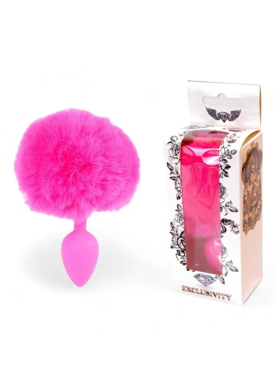 Анальна пробка для силікон-початківців заячий хвостик бубон рожевого кольору Анальнийхвіст ToyFa (317748201)