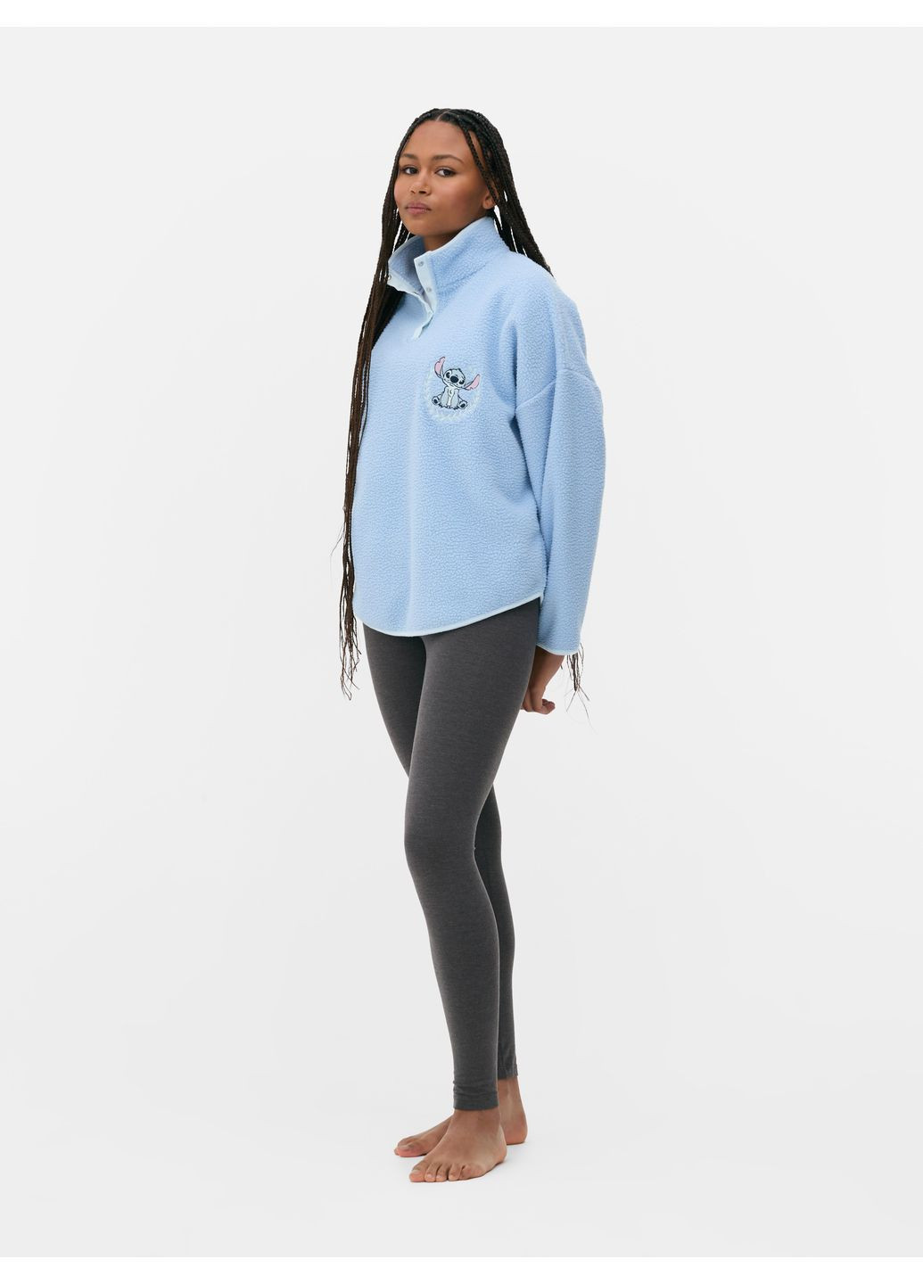 Блакитний світшот фліс,блакитний з принтом, Primark (369625802)