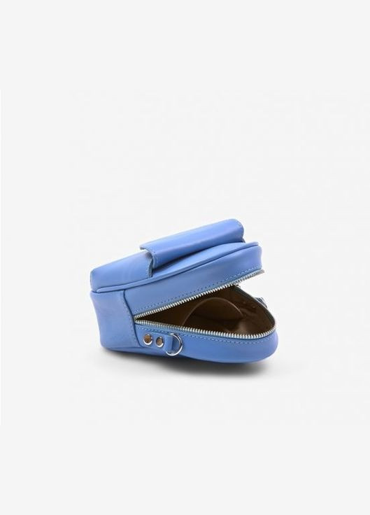 Кожаная женская мини сумка через плечо Kroha голубой краст The Wings (302008314)