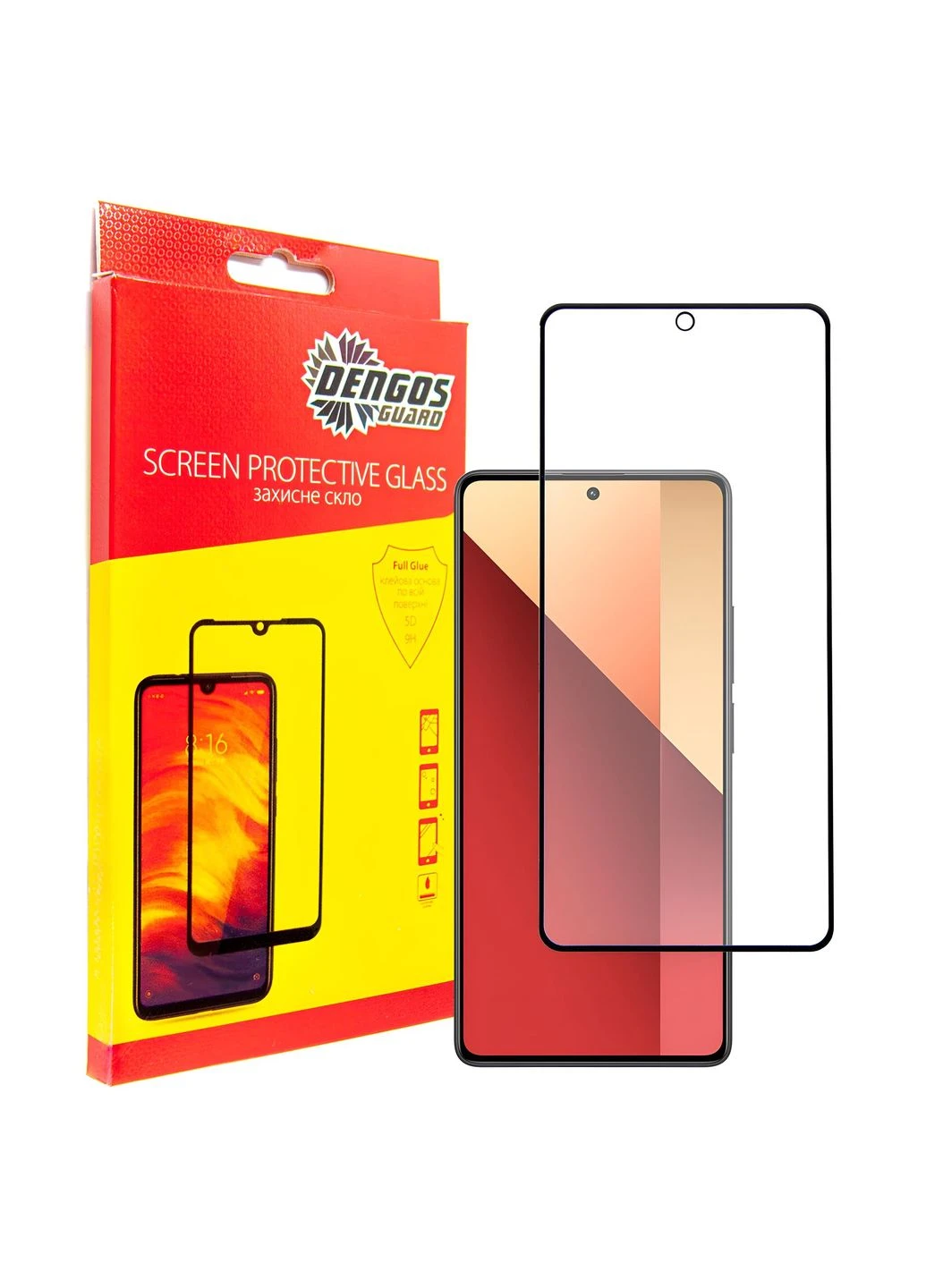 Защитное стекло Xiaomi Redmi Note 13 Pro Black Full Glue (TGFG-338) DENGOS (336957474)
