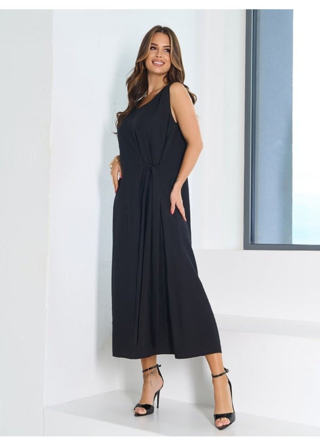 Черное повседневный платье issa pus 15198 черный ISSA PLUS