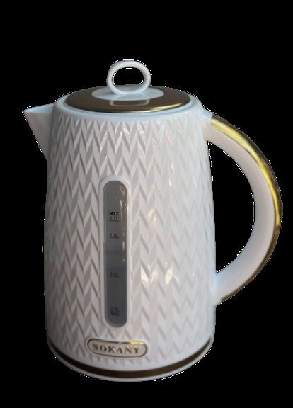 Електрочайник SK-SH-1044 електричний чайник Білий 1.7 л 2000 Вт Sokany (304974596)